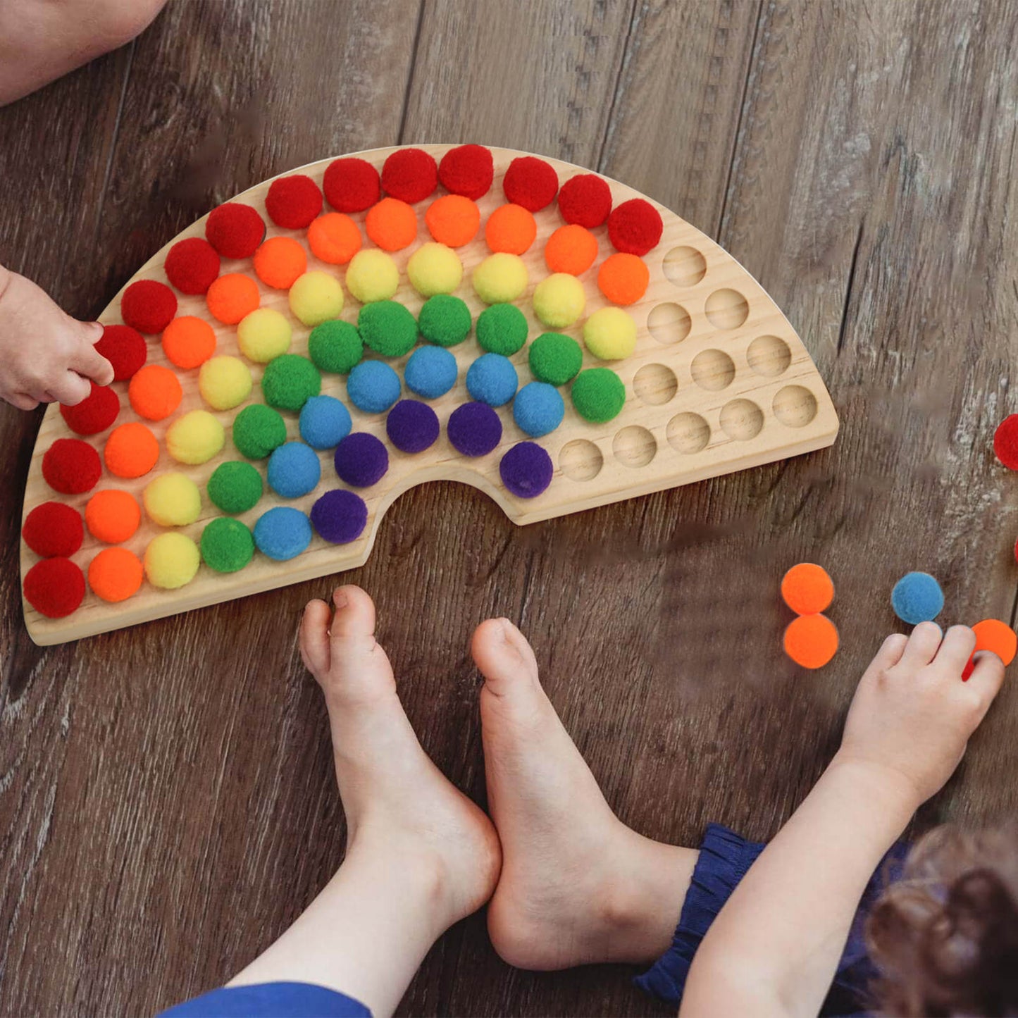 Rainbow Board Wooden Toys Color Sorting