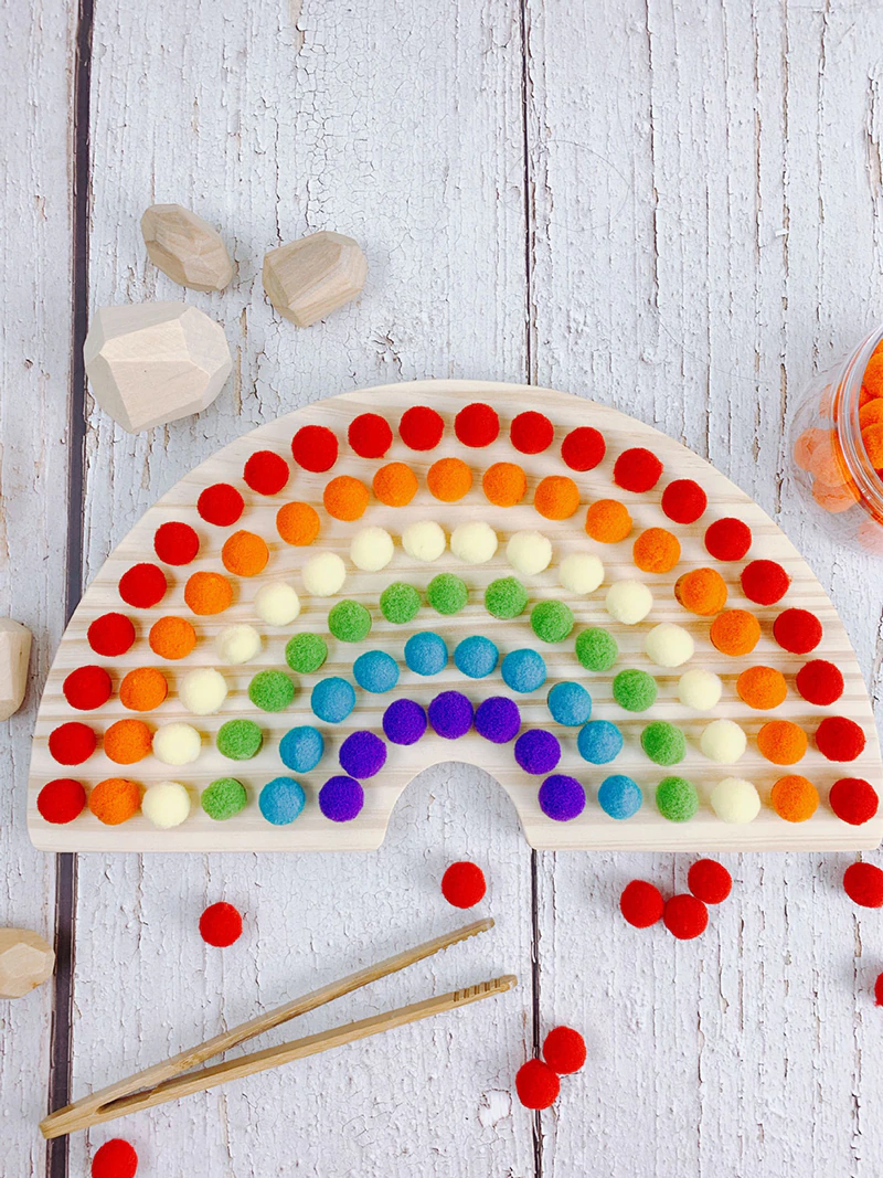 Rainbow Board Wooden Toys Color Sorting